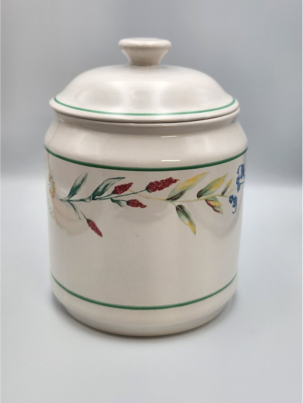 Corelle Coordinates My Garden Ceramic Canister Jar with Lid Floral Botanical H3